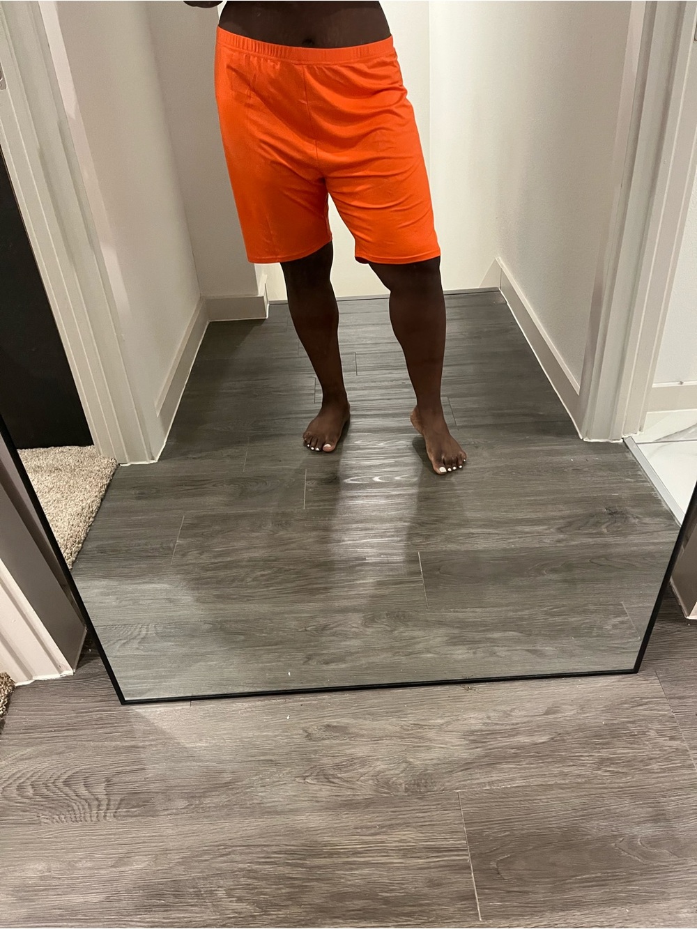 SHEIN Bright Orange Athletic Women's Biker Shorts